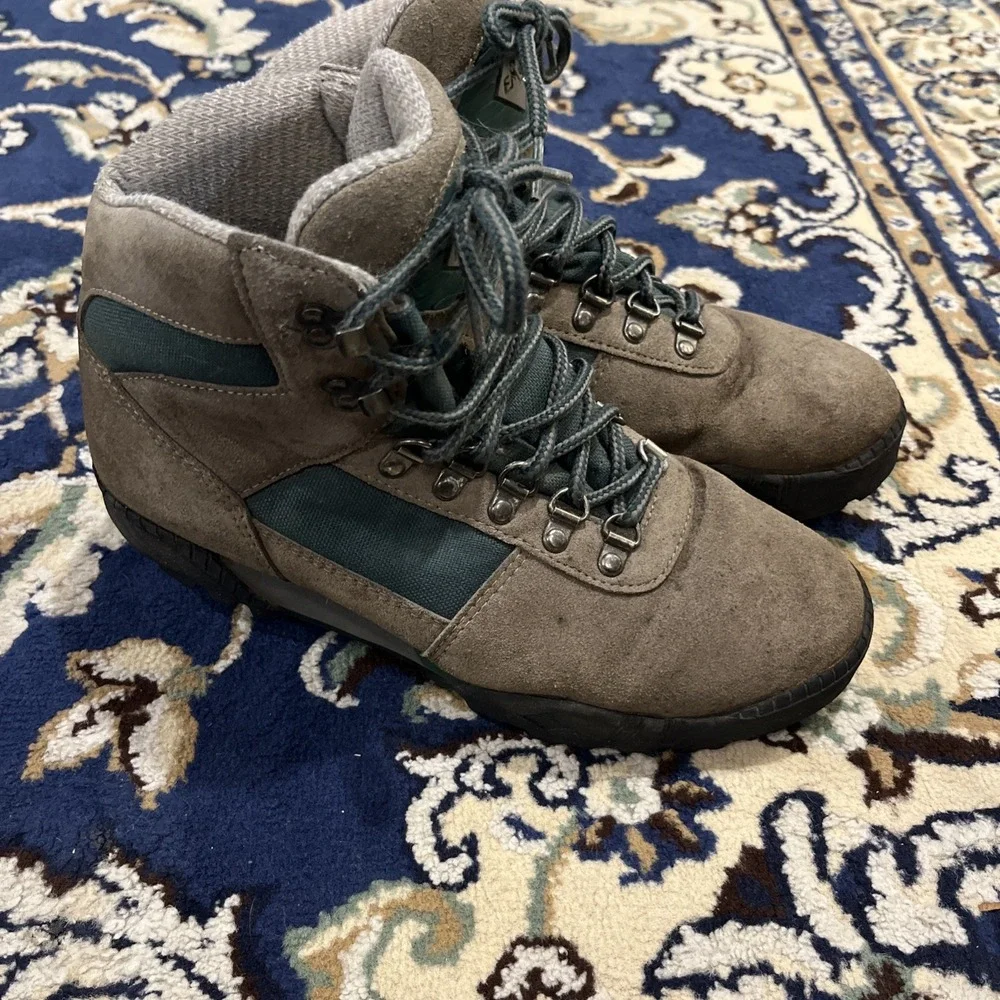 Vintage EMD Summit Boots Men's Size 9.5 Brown Suede Canvas Hiking Shoes